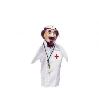 Maňásek s dřevěnou hlavičkou - doktor