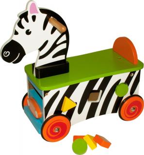 Dřevěná jezdící zebra
