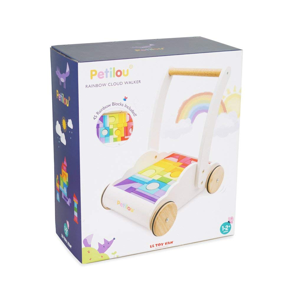 Le Toy Van dřevěný vozík s duhovými kostkami