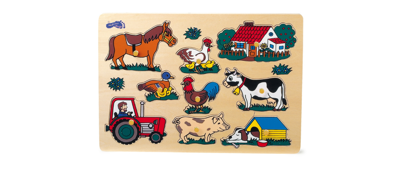 Dřevěné puzzle - farma