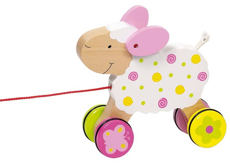 Goki Dřevěná tahací ovečka-Suse