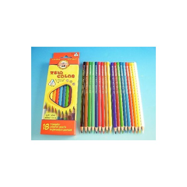 Trojhranné pastelky tenké 18 ks