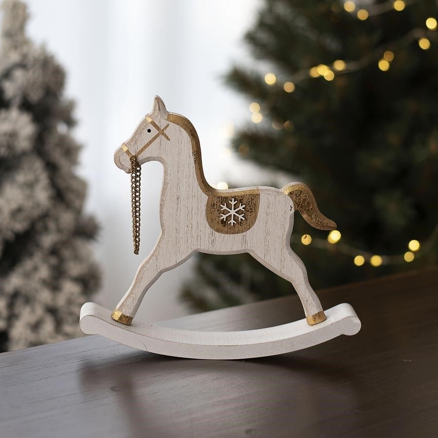 Dřevěný houpací koník 18cm