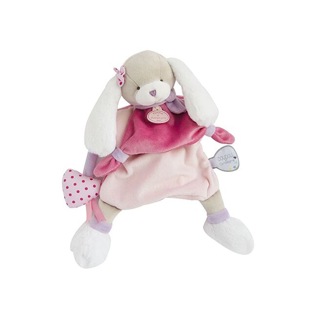 Doudou Plyšový maňásek pejsek růžový 28 cm