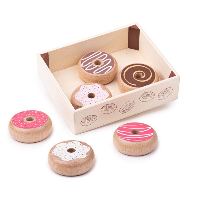 Dřevěné donutky v dóze