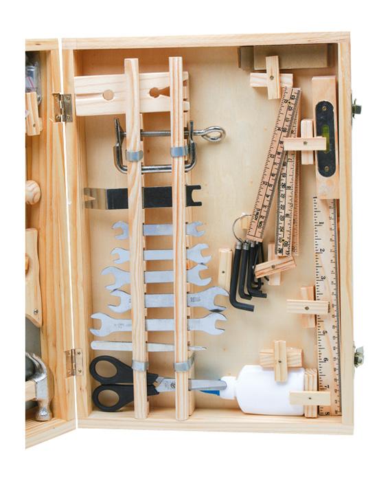 Dřevěný kufr s nářadím De Luxe