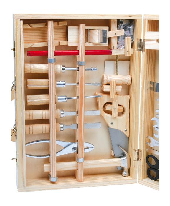 Dřevěný kufr s nářadím De Luxe