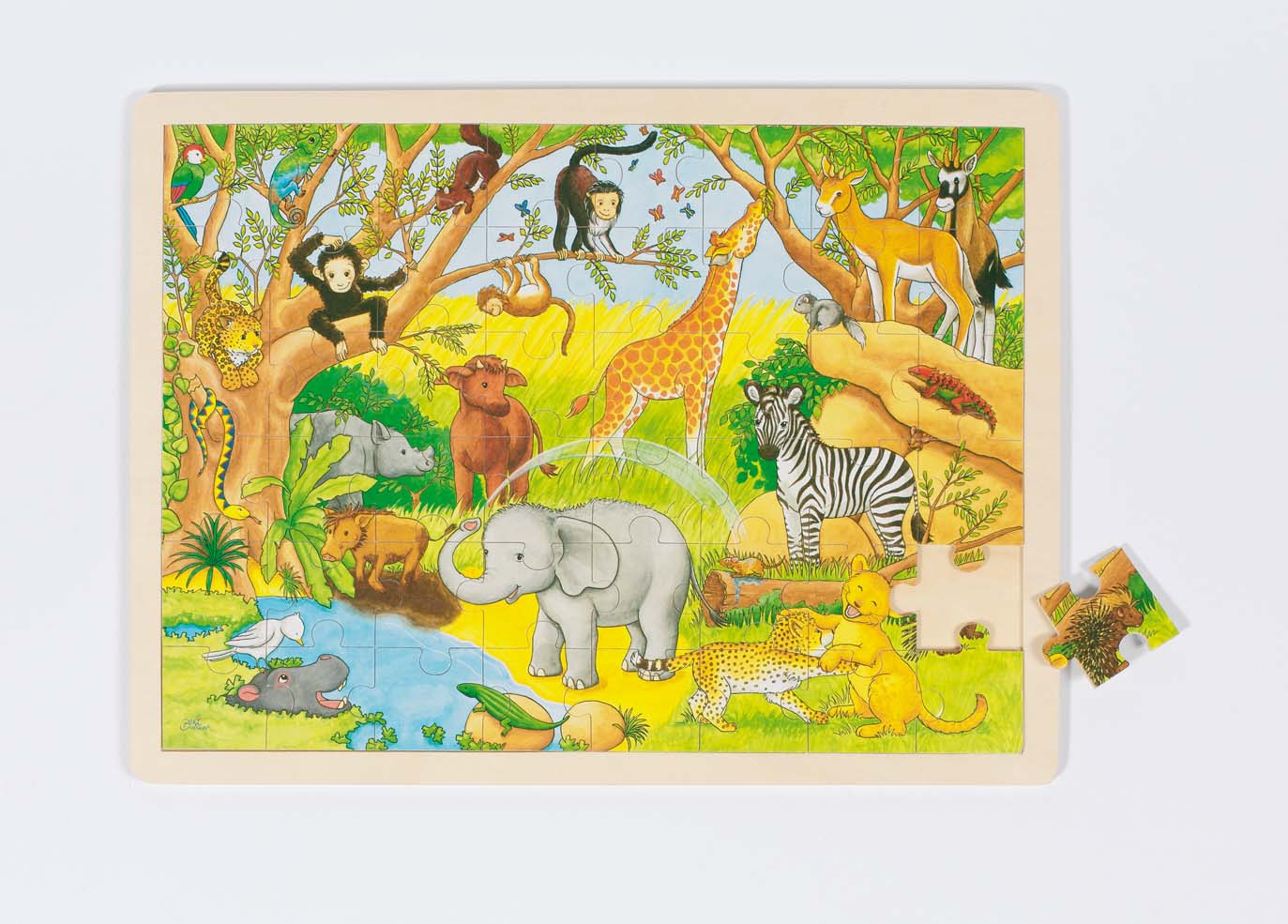 Goki Dřevěné puzzle - Afrika