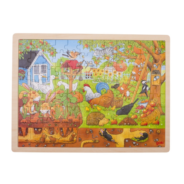 Goki Dřevěné puzzle - naše zahrádka