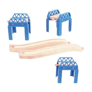 Dřevěné koleje set mostní konstrukce