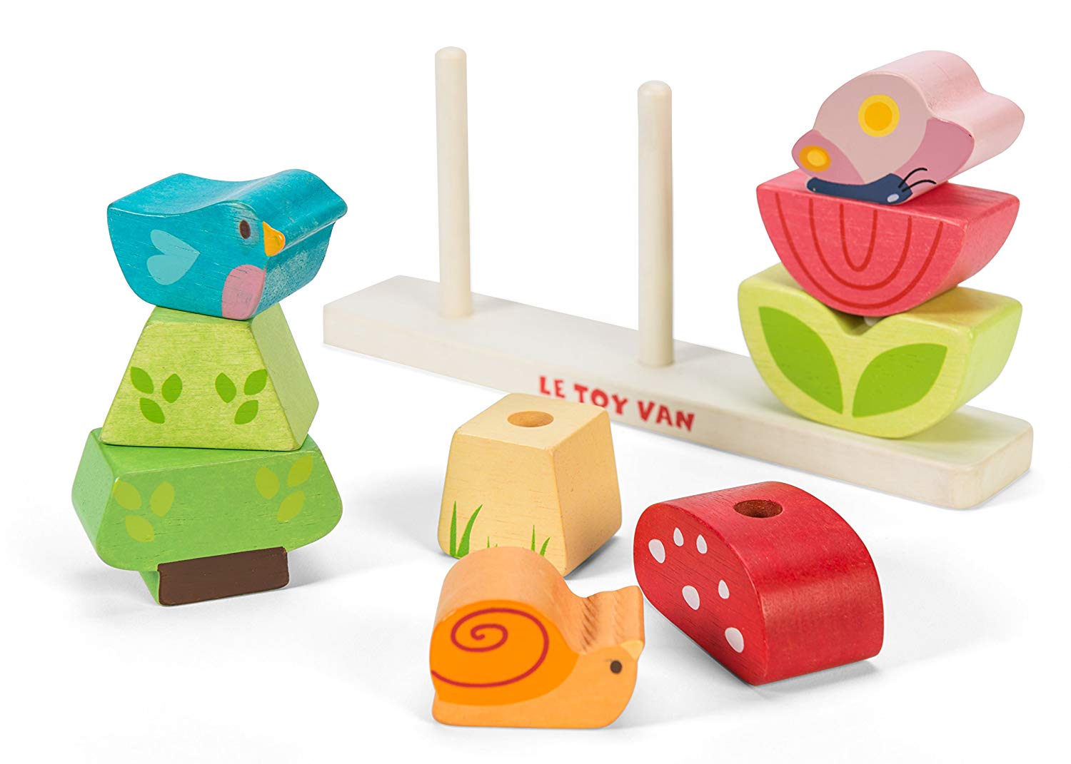 Le Toy Van dřevěné skládací kostky veselá zahrádka