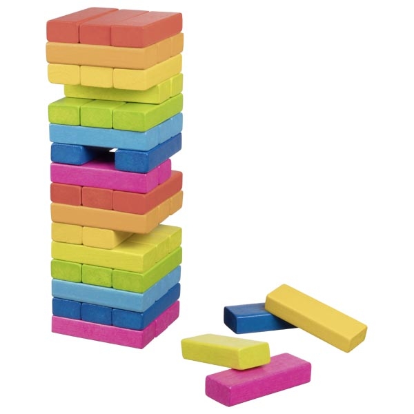 Goki Dřevěná věž Jenga duhová