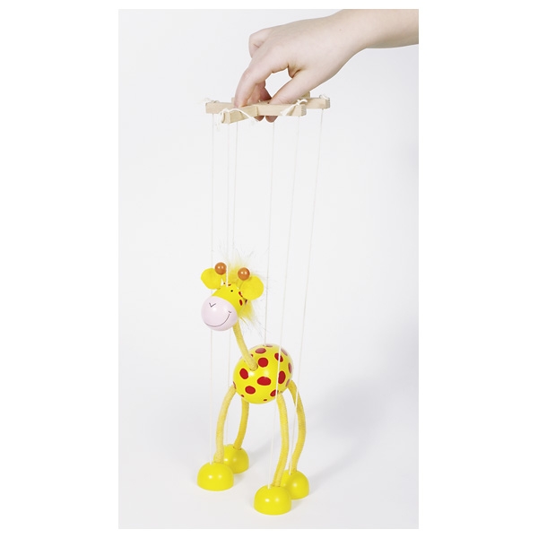Goki Dřevěná marioneta žirafa