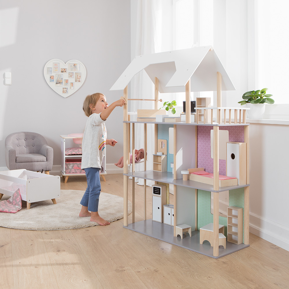 Dřevěný domeček Modern, pro panenky typu Barbie