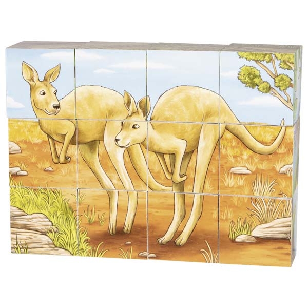 Goki Dřevěné obrázkové kostky Austrálie