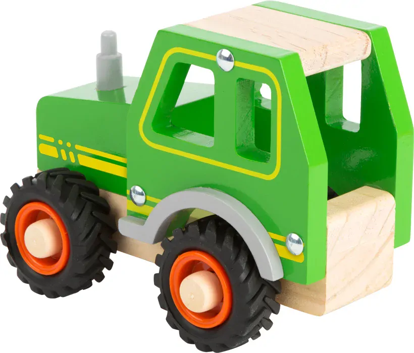 Dřevěný traktor zelený