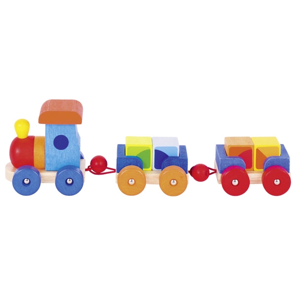 Goki Dřevěný vláček Mumbai s kostkami