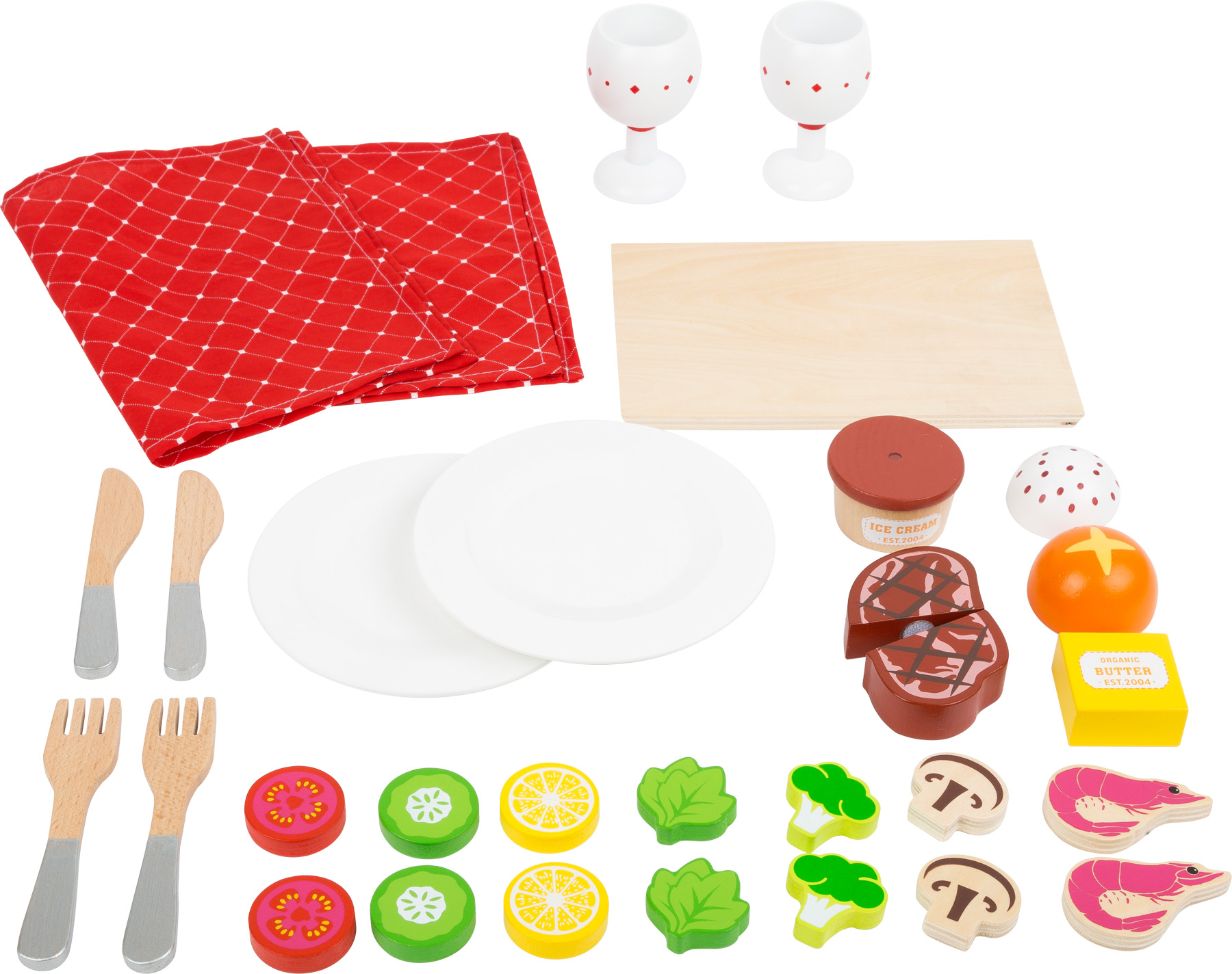 Dřevěný set - večeře 31 kusů
