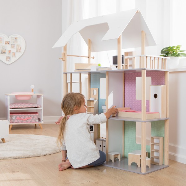 Dřevěný domeček Modern, pro panenky typu Barbie