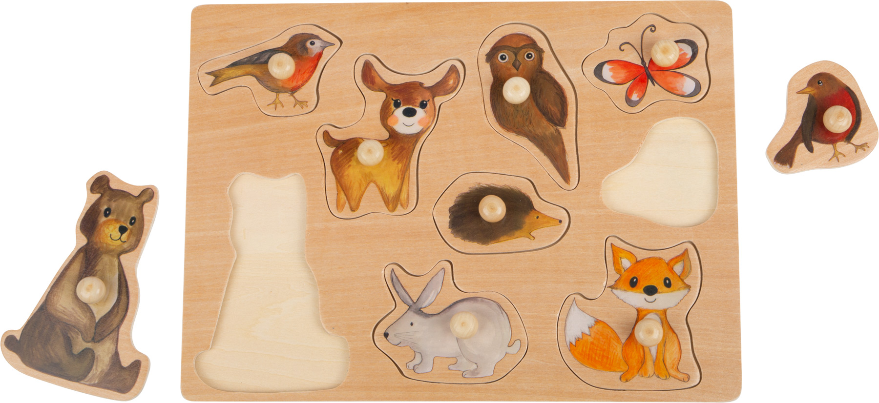 Dřevěné puzzle Lesní zvířátka