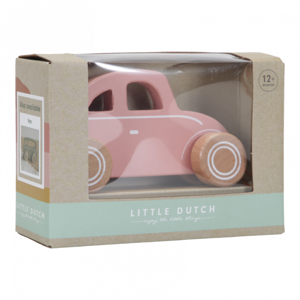 Little Dutch dřevěné autíčko Brouk pink