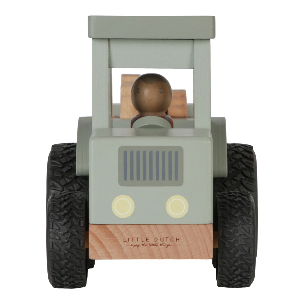 Little Dutch dřevěný traktor s přívěsem Farma