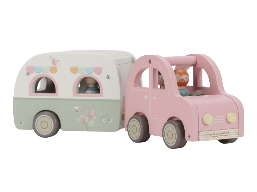 Little Dutch dřevěné auto s karavanem 