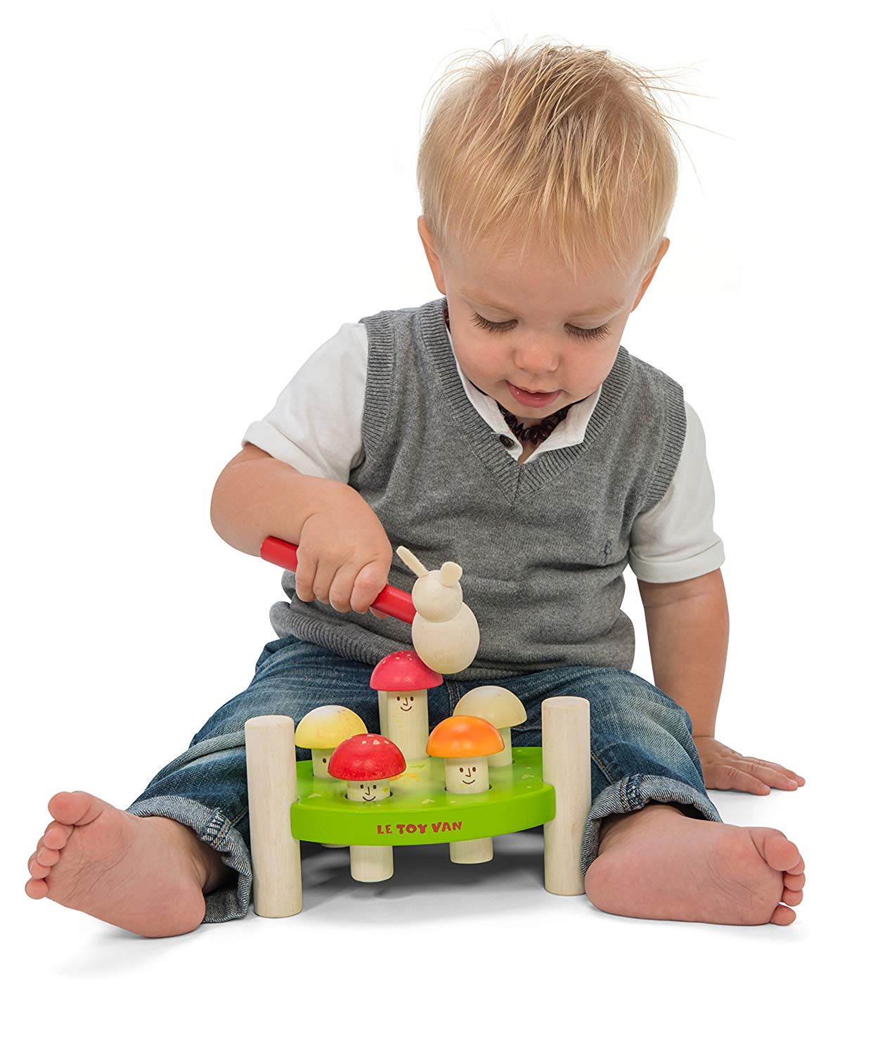 Le Toy Van dřevěná zatloukačka veselé muchomůrky