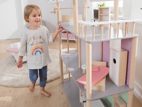 Dřevěný domeček Modern, pro panenky typu Barbie