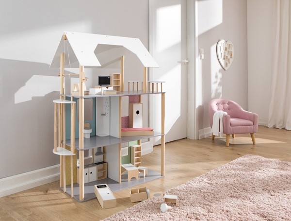 Dřevěný domeček Modern, pro panenky typu Barbie