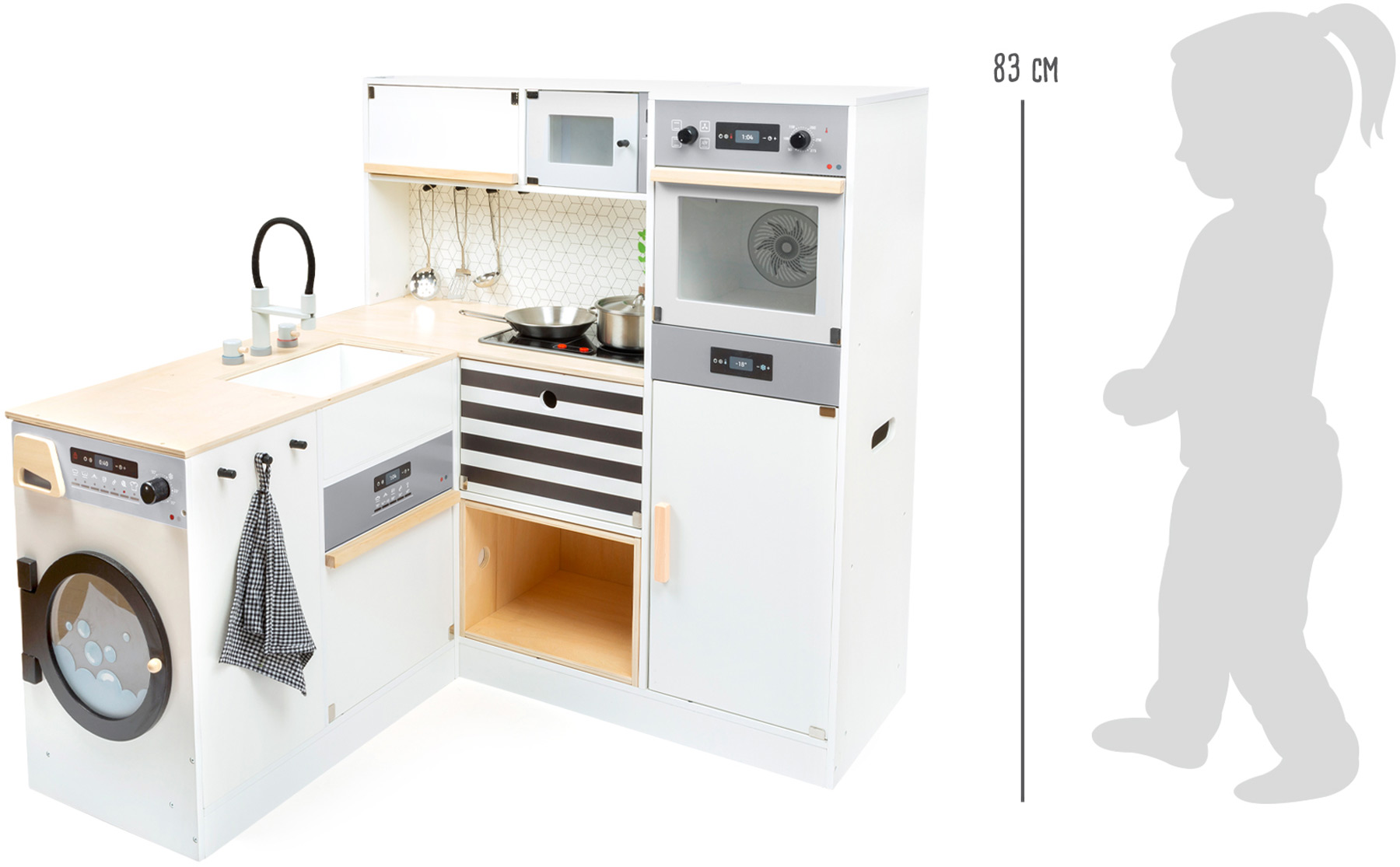 Dětská dřevěná kuchyňka s pračkou Modular