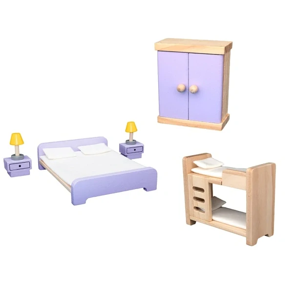 Dřevěný domeček pro panenky otevírací + DÁREK LEHÁTKO PRO PANENKY RA808