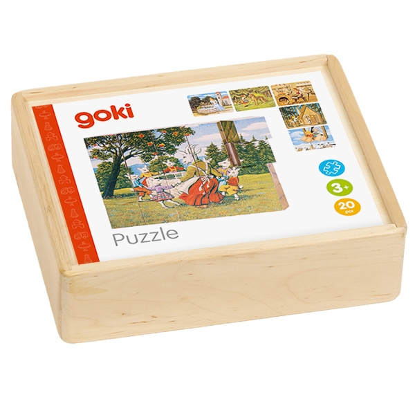 Goki Dřevěné obrázkové kostky pohádky