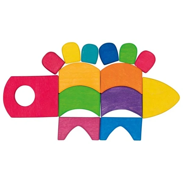 Goki Dřevěné Duhové stavební kostky Morgana, 50 dílů