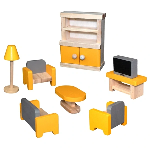 Dřevěný domeček pro panenky otevírací + DÁREK LEHÁTKO PRO PANENKY RA808